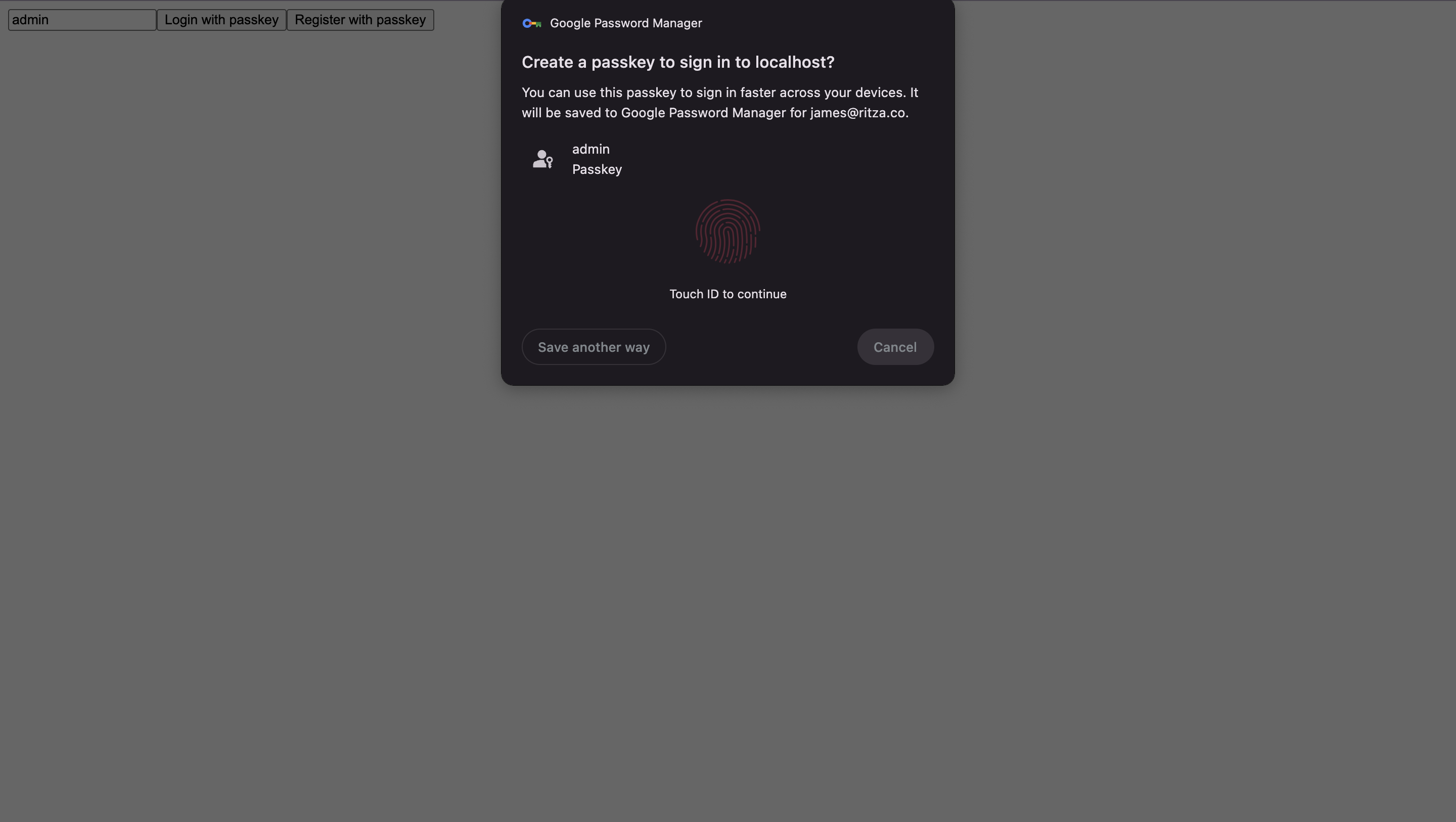 Passkey Registration