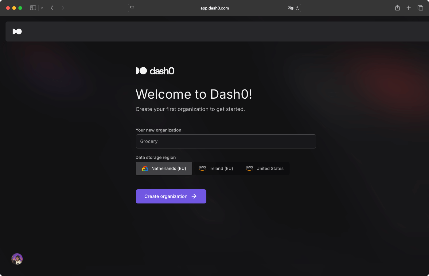 Dash0 Organization Setup