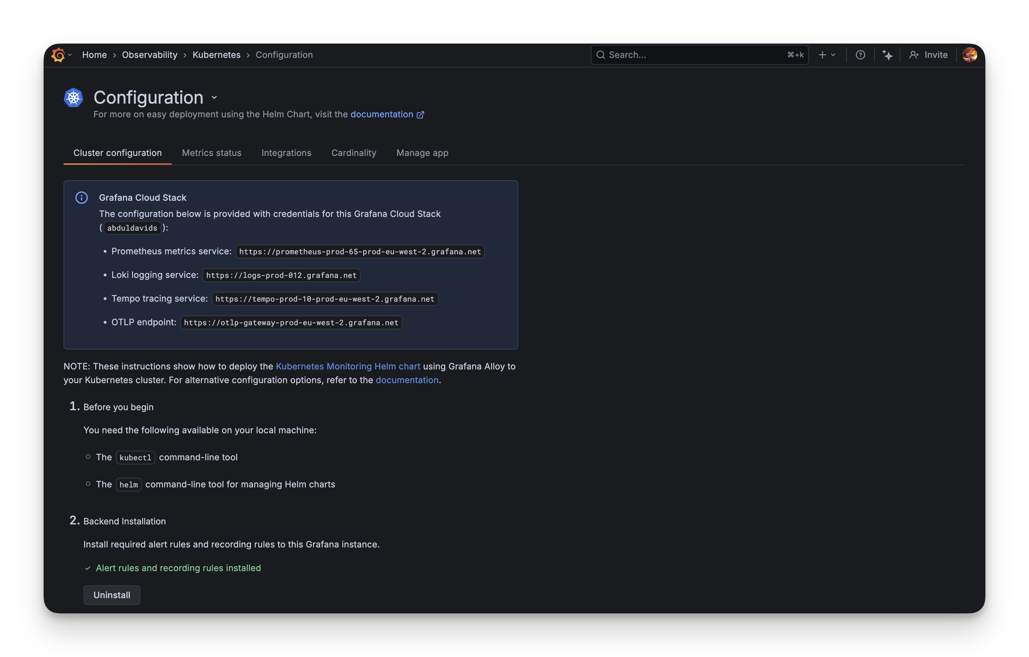 Grafana Setup - Configuration
