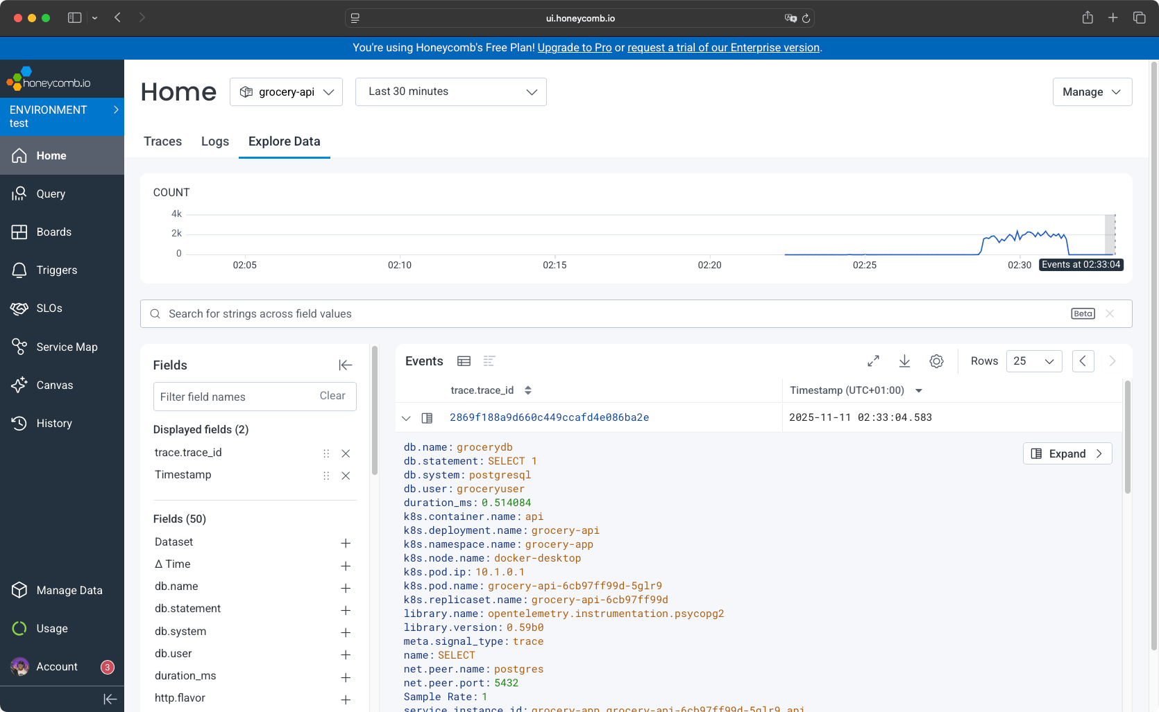 Honeycomb Explore Data