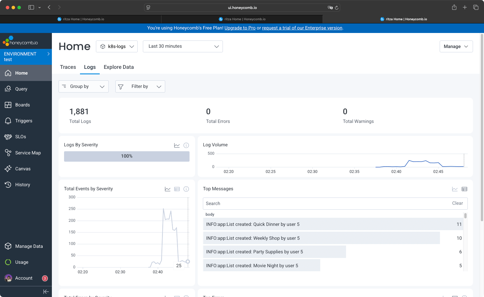 Honeycomb Logs Table