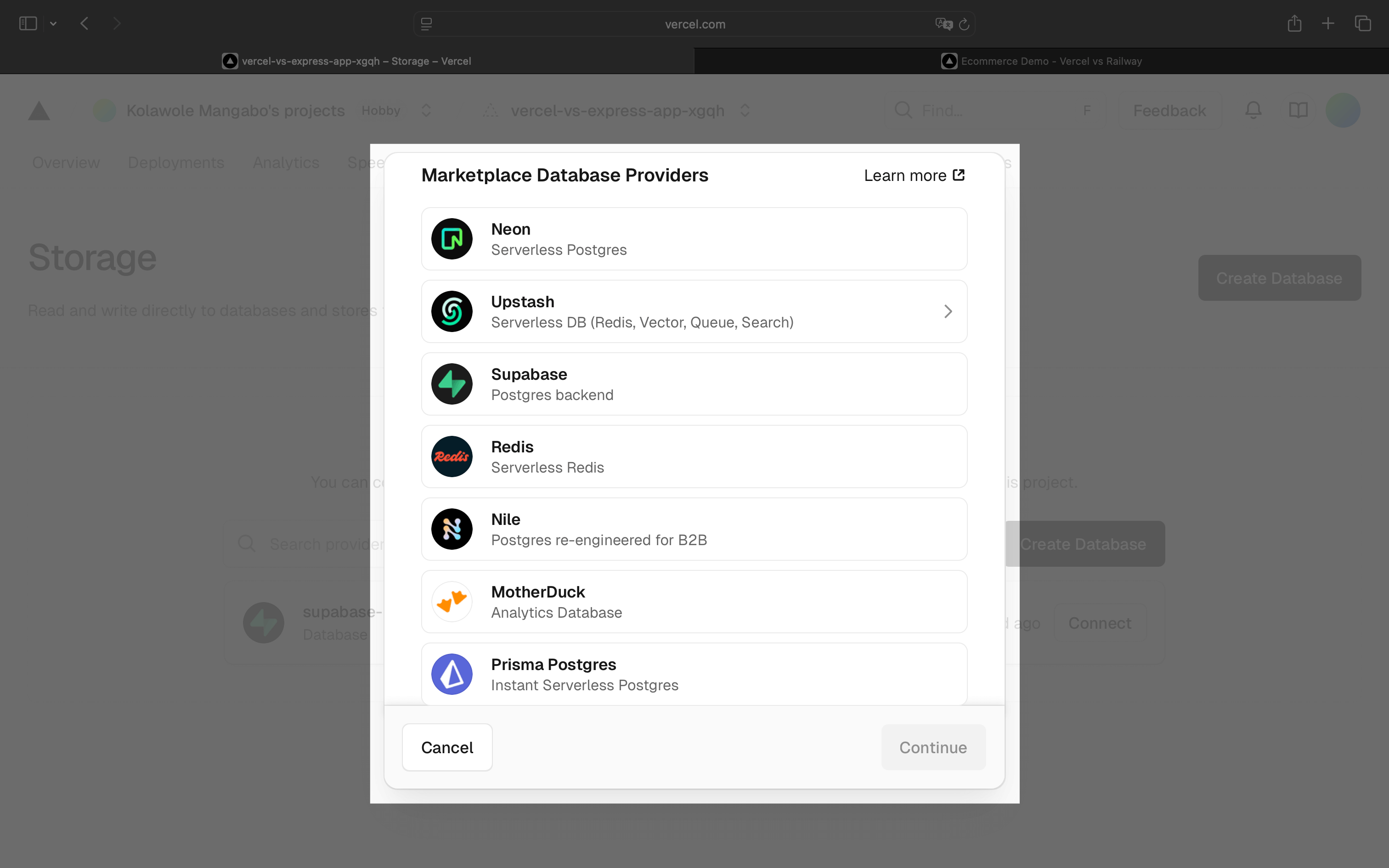 List of options